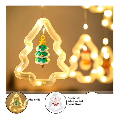 CORTINA NAVIDAD - ESTILO ARBOLES DE NAVIDAD- LUZ LED 🌟🎄