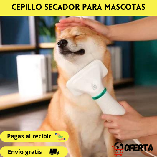 CEPILLO SECADOR PARA MASCOTAS 2 EN 1