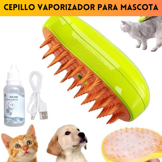 CEPILLO VAPORIZADOR PARA MASCOTAS RECARGABLE + ESENCIA