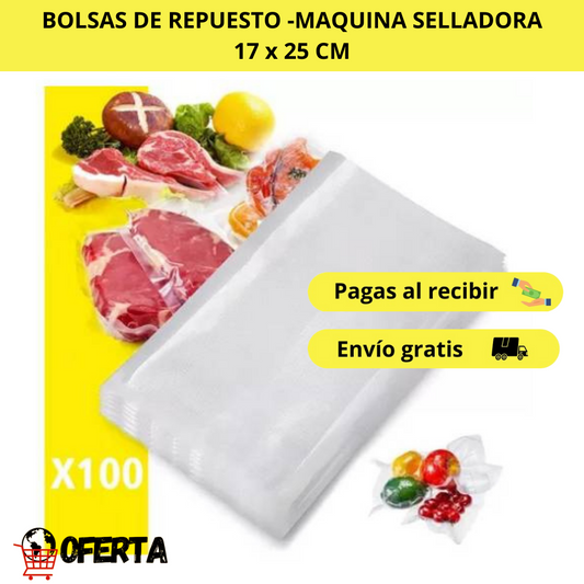 BOLSAS DE REPUESTO X 100 UND - MAQUINA SELLADORA